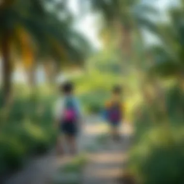 Children exploring nature trails