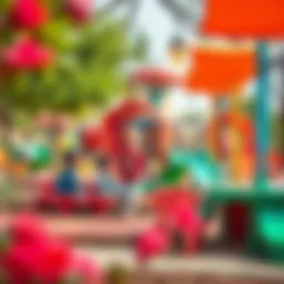 A vibrant nursery playground with children engaged in outdoor activities.