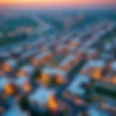 Aerial view showcasing the Remraam community and its modern architecture