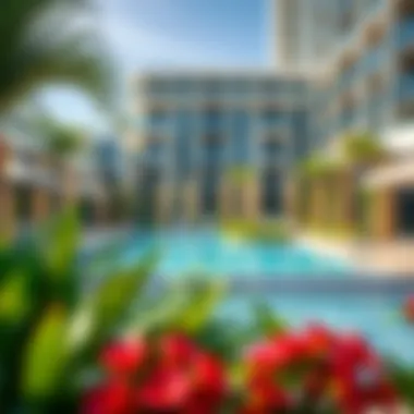 Luxurious Pool Area in Riviera Residence Luxurious pool area with lush greenery in Riviera Residence