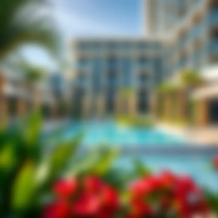 Luxurious Pool Area in Riviera Residence Luxurious pool area with lush greenery in Riviera Residence