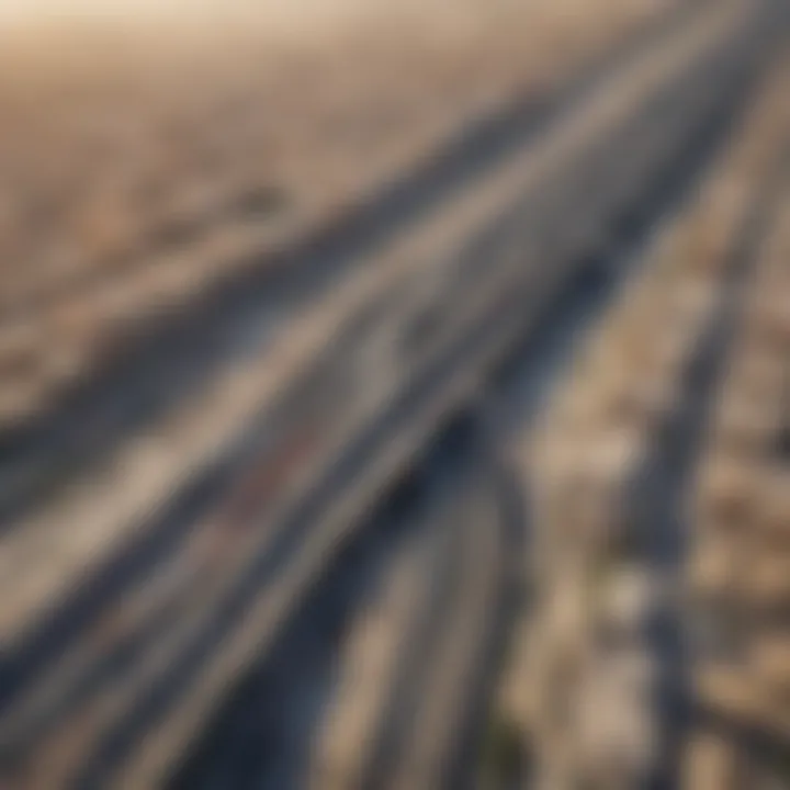 Aerial view of Ras Al Khor transport network