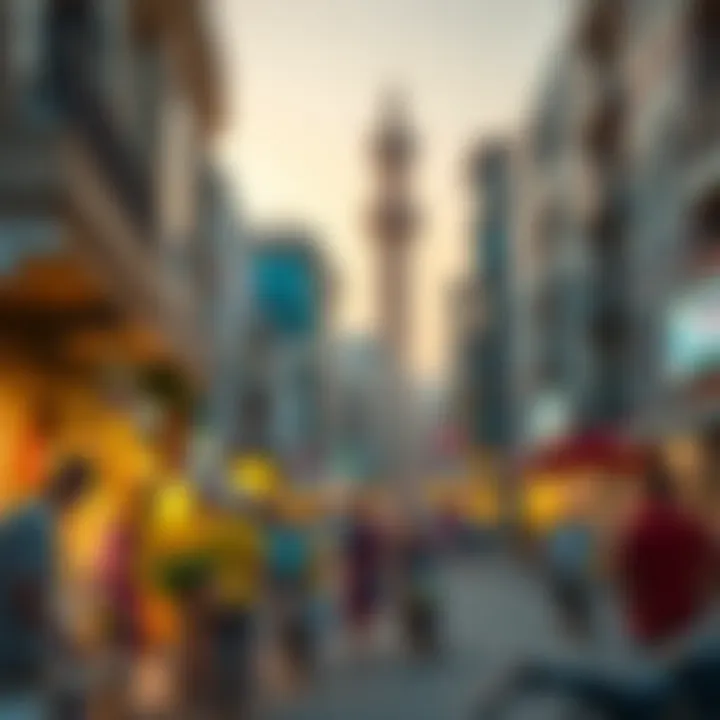 The bustling Barsha neighborhood capturing the essence of community life