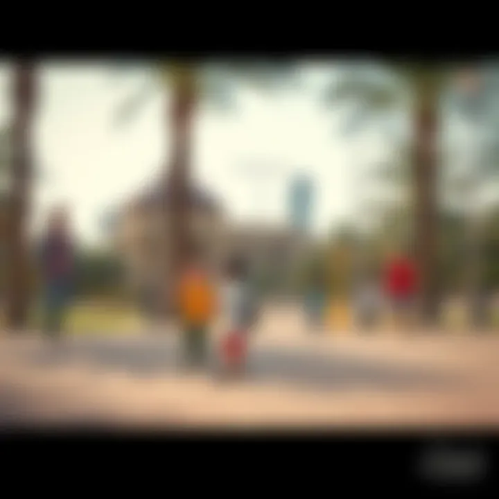 Children playing in the recreational area of Satwa Park