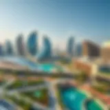 A panoramic view of Silicon Oasis showcasing its modern architecture and green spaces.