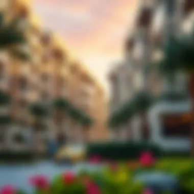 Modern residential buildings in JVT featuring elegant design and landscaping