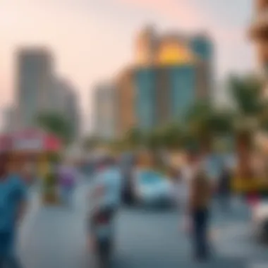 Vibrant community life surrounding Sunrise Building in Al Barsha 1