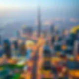 Aerial view of Dubai skyline showcasing modern architecture