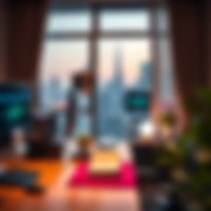 Home office setup with high-speed internet connection