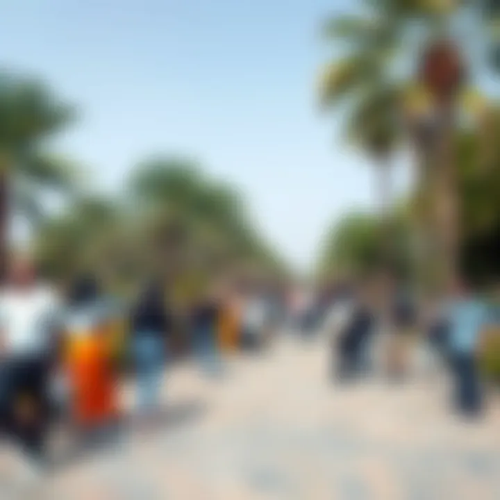 Community Connections in Dubai's Public Parks Vibrant community gathering in a public park