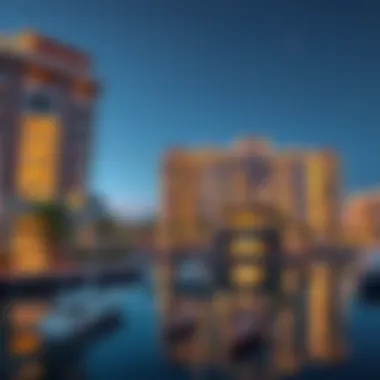 Residential buildings with stunning architecture in Creek Harbour