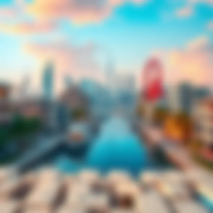 Scenic view of Creek Harbour showcasing the skyline