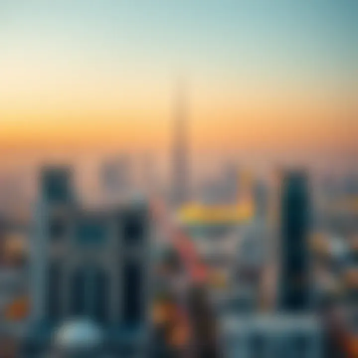 Panoramic view of Jaddaf featuring the Dome Tower and skyline
