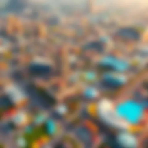 Aerial View of Dubai Studio City Aerial view showcasing the layout of Dubai Studio City