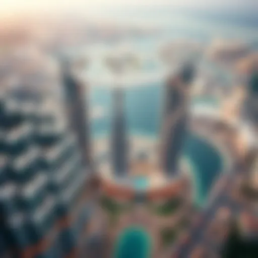 Aerial View of Jumeirah Lake Towers Stunning aerial view of Jumeirah Lake Towers showcasing its unique architecture and layout