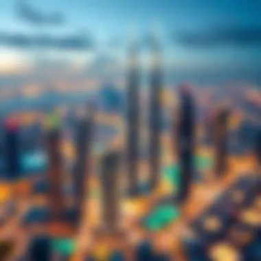 Map highlighting the strategic location of Jumeirah Lake Towers within the Dubai skyline