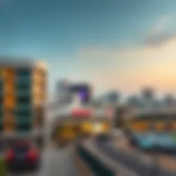 Panoramic view of the Majan area showcasing modern architecture