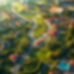 Aerial view of Meadows Nine community showcasing lush greenery and residential areas