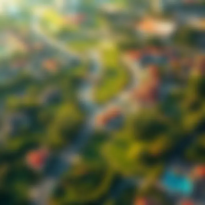 Aerial view of Meadows Nine community showcasing lush greenery and residential areas