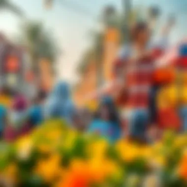 A community event taking place with engaging activities for all ages