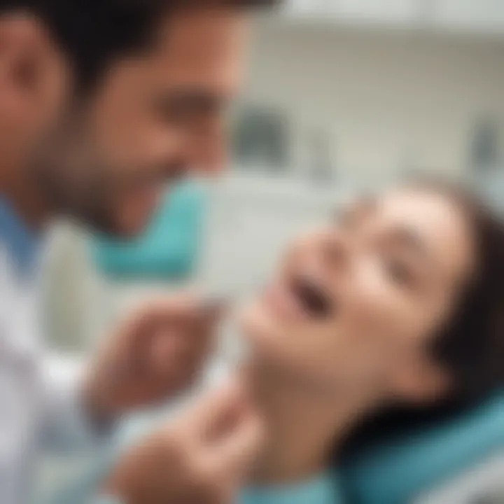 Dental professional interacting with a patient