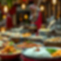 A vibrant spread of traditional Emirati dishes showcasing the rich culinary heritage