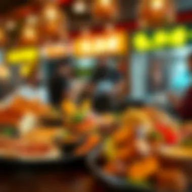 A colorful platter featuring fusion dishes that reflect Dubai's multicultural influences