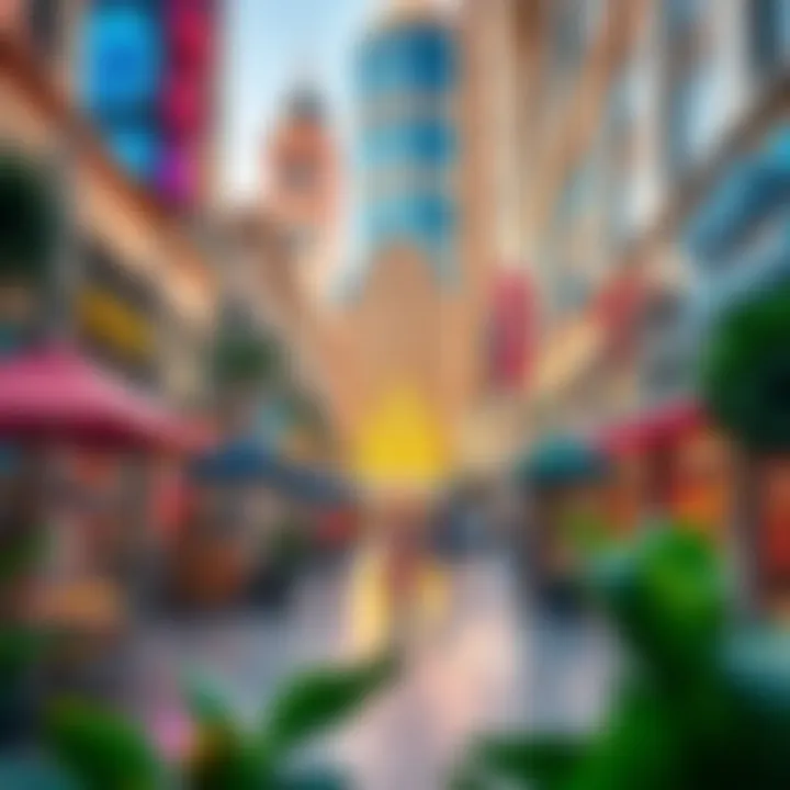 Commercial Hub of Dubai Festival City The bustling commercial area of Dubai Festival City with shops and dining