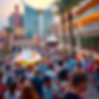 Vibrant community gathering at Wasl Trio's central plaza