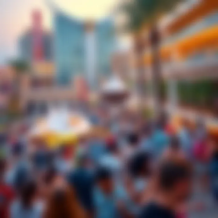 Vibrant community gathering at Wasl Trio's central plaza