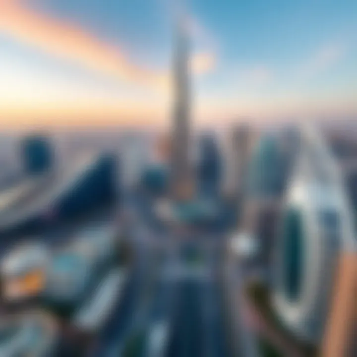 Aerial view of Sheikh Zayed Road featuring the White Crown Tower