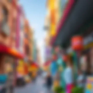 Colorful shops showcasing Karama's unique retail offerings