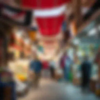 Vibrant street market in Karama showcasing local goods