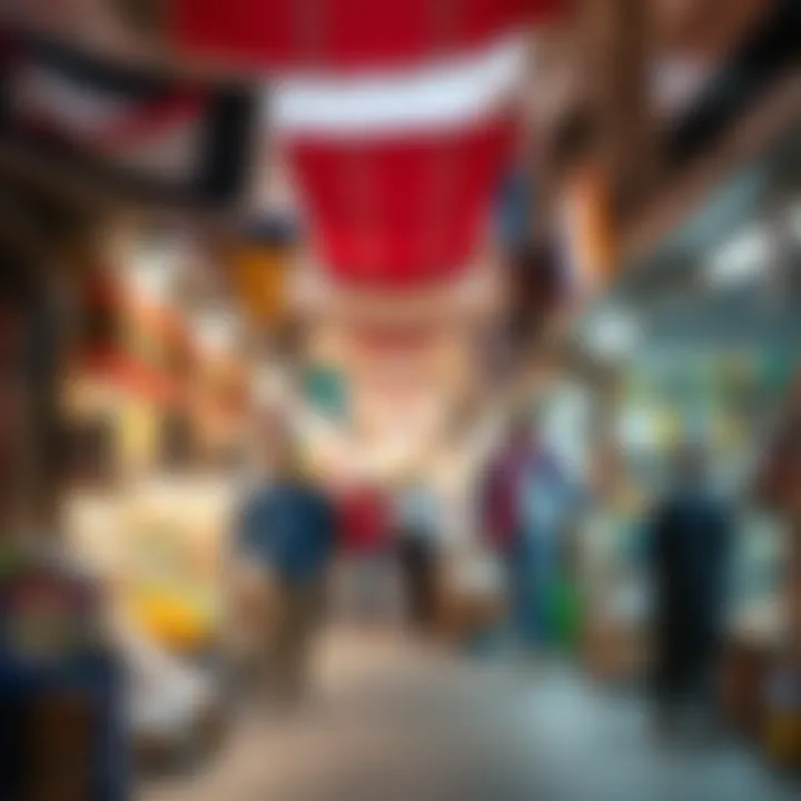 Vibrant street market in Karama showcasing local goods