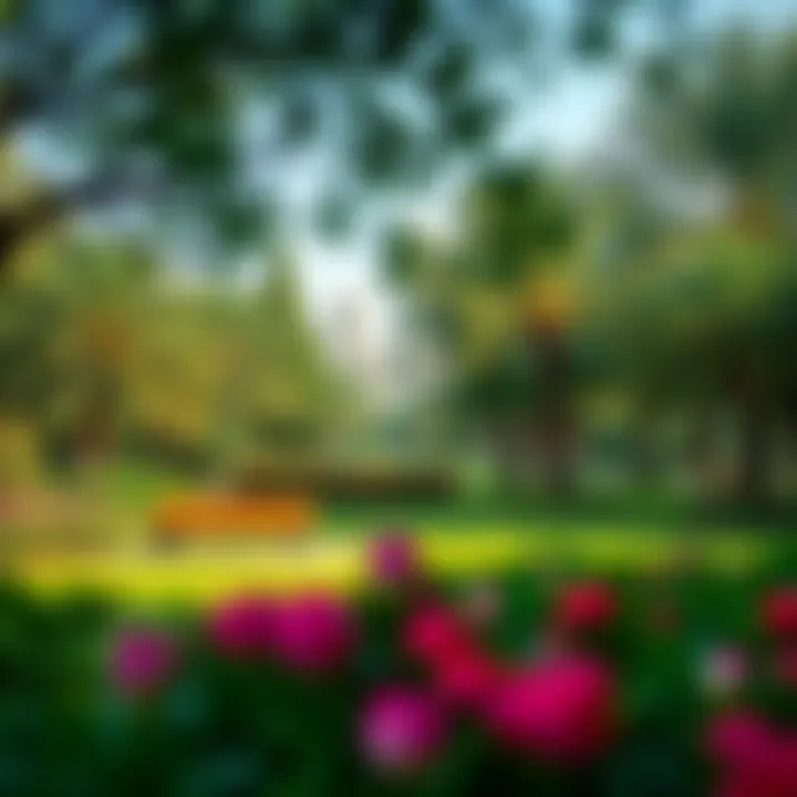 Lush green park in Arjan, a community hub for relaxation and leisure