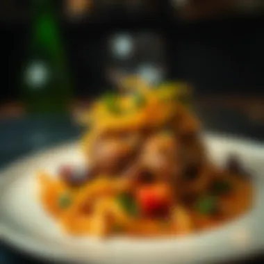 Exquisite Mandi Dish Presentation Close-up of a beautifully plated Mandi dish