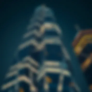 Architectural Details of the Twin Towers Close-up of architectural details of the twin towers highlighting engineering innovations