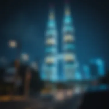 Nighttime Illumination of the Twin Towers Nighttime view of the twin towers illuminated, reflecting the cultural vibrancy of Dubai