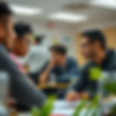 Students engaged in collaborative learning in a vibrant classroom setting