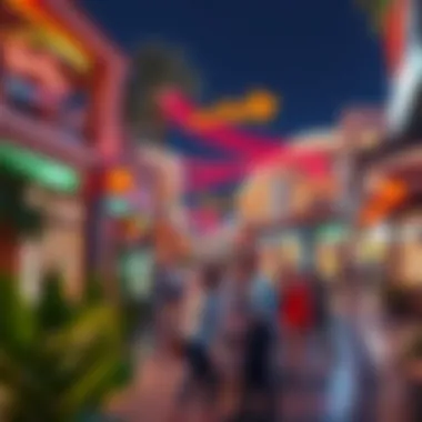 A vibrant shopping and dining area in Virgin Arabian Ranches with diverse options