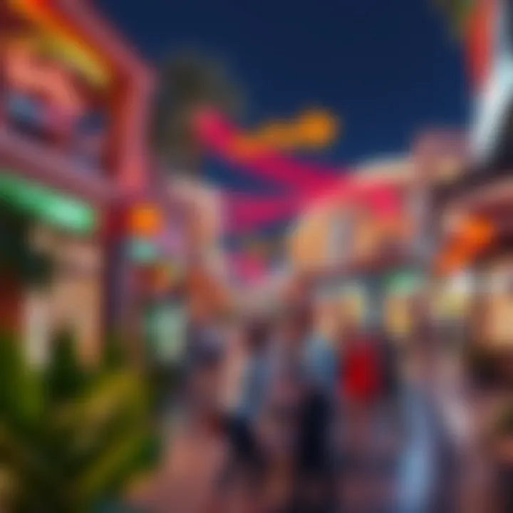 A vibrant shopping and dining area in Virgin Arabian Ranches with diverse options