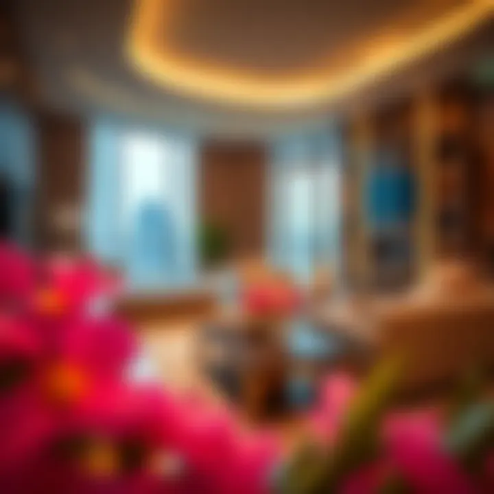 Interior of a luxurious apartment in Wasl Square highlighting spacious living areas