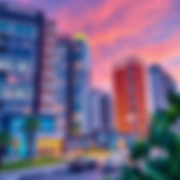 A stunning view of Wasl Square Apartments showcasing modern architecture