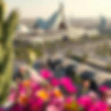 Stunning views of the West Zone Al Khail Gate landscape, blending nature and architecture