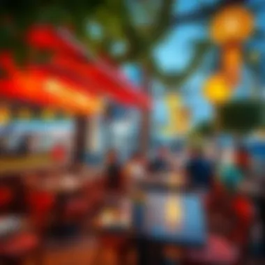 Diverse dining options in Westzone Al Jaddaf with outdoor seating