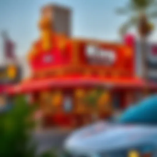 The vibrant exterior of Fillet King in Satwa, showcasing its inviting atmosphere.