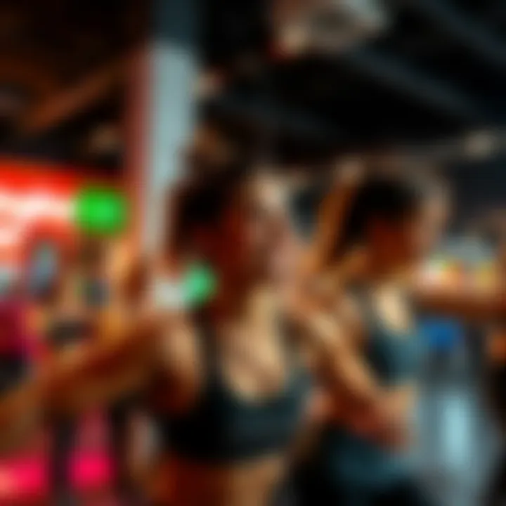 Engaging Group Class at Fitness First Group fitness class in action