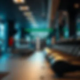 Modern gym interior with workout equipment