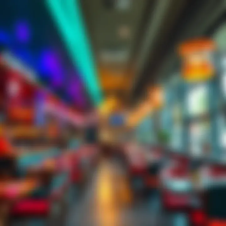 Vibrant Interior of Foodies Junction An inviting view of the restaurant's vibrant interior design.