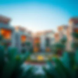 A stunning view of Gate Village 8 showcasing its innovative architectural design